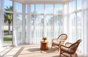 Florida room flooring with the perfect style and window treatments