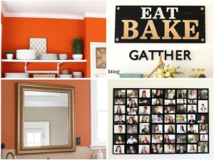 Painted accent wall in a modern kitchen space