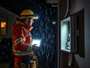 Emergency electrical repair during a power outage